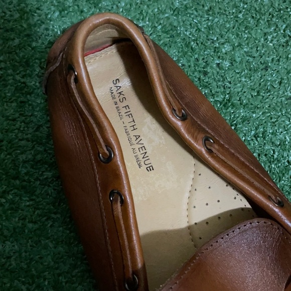 NWOB Saks Fifth Avenue Leather Driving  Loafers - Picture 9 of 9